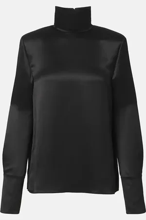 Saint Laurent Blouse à col roulé en soie
