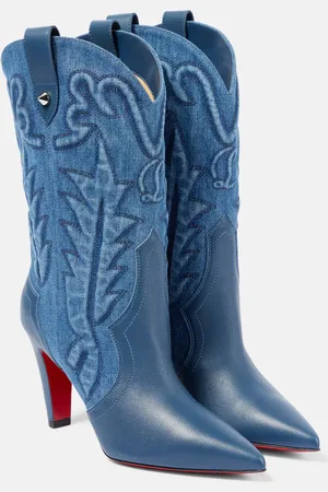 Christian Louboutin Bottines Santiabooty 85 en denim