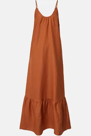 Adriana Degreas Robe longue en lin mélangé
