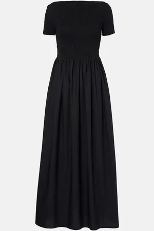 FAITHFULL THE BRAND Robe longue en coton à encolure bardot