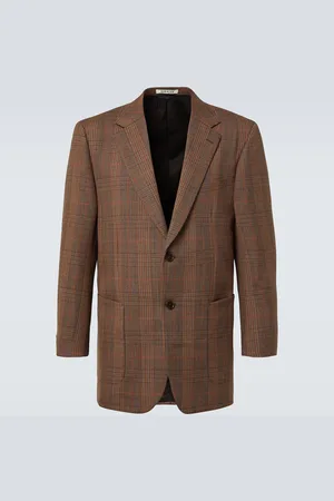 Auralee Blazer en laine à carreaux