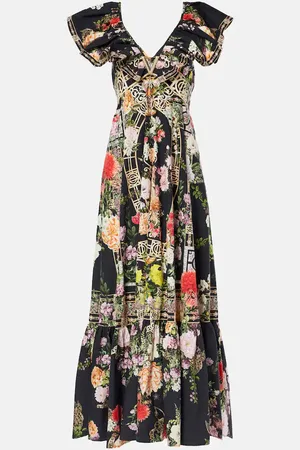 Camilla Robe longue en coton à fleurs