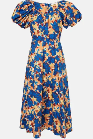 ULLA JOHNSON Robe midi Imara en coton à fleurs