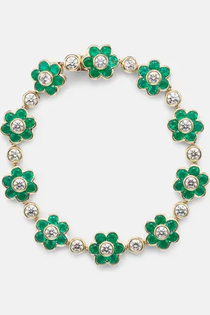 Anita Bracelet Flora en or 18 ct, émeraudes et diamants
