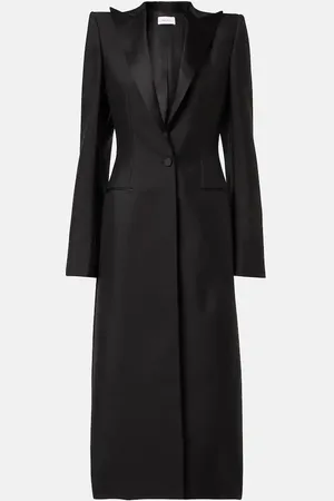 Alexander McQueen Manteau en laine et soie