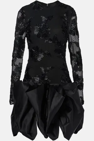 ROTATE Robe brodée en satin à fleurs