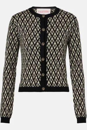 VALENTINO Cardigan Monogram en laine vierge
