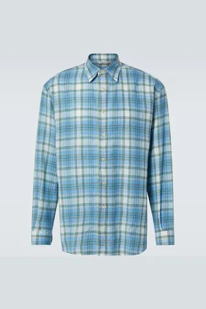 Auralee Chemise Airy en laine à carreaux