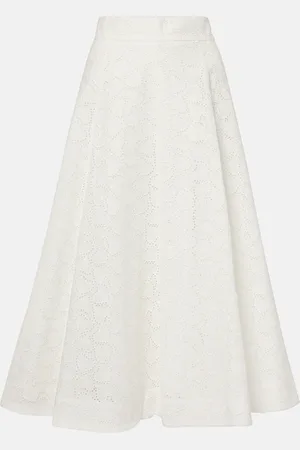 ZIMMERMANN Jupe midi Crush Embroidered en lin