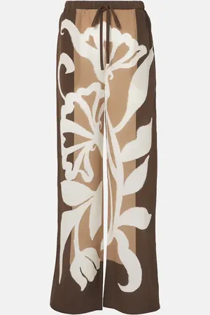 SIR Pantalon ample Portia imprimé en satin de soie