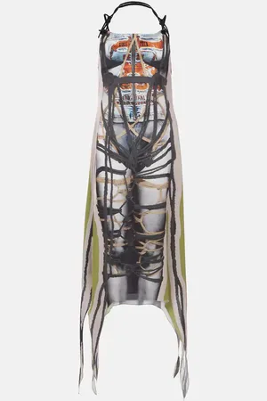 Y / PROJECT Robe midi Bondage imprimée