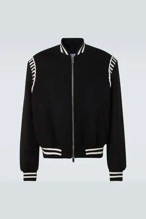 Alexander McQueen Veste bomber brodée en laine