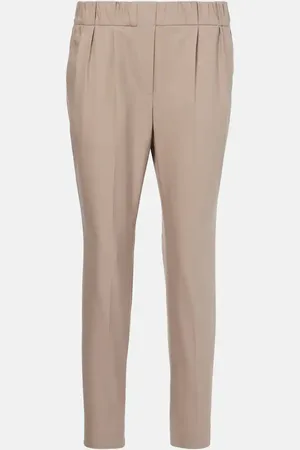 Brunello Cucinelli Pantalon slim en coton mélangé