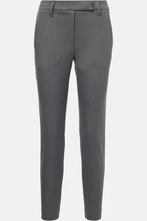 Brunello Cucinelli Pantalon slim en coton mélangé