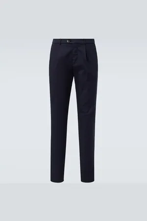 Brunello Cucinelli Pantalon slim en coton mélangé