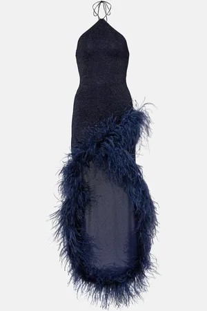 Oseree Oséree Robe longue Lumière Plumage à plumes