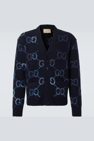 Gucci Cardigan GG intarsia en laine mélangée