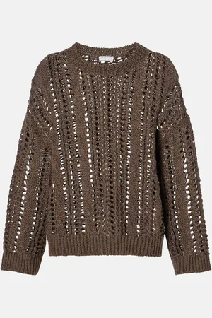 Brunello Cucinelli Pull en jute et coton mélangés