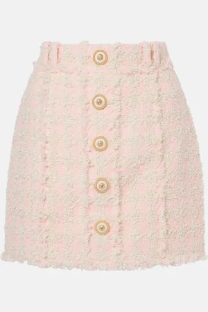 Balmain Mini-jupe en tweed à carreaux