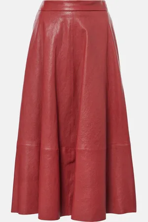 Brunello Cucinelli Jupe midi en cuir