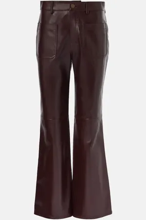 Chloé Chloé Pantalon évasé à taille mi-haute en cuir