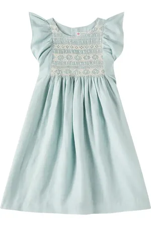 BONPOINT Robe Emeraude brodée en lin