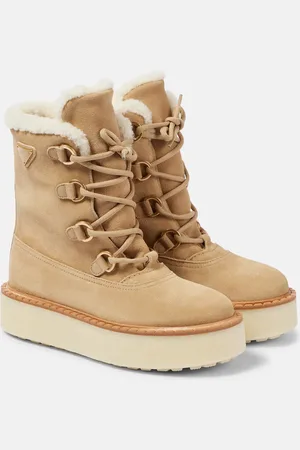Prada Bottines Evolve en daim et shearling