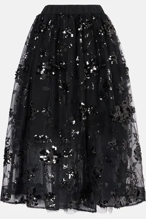 Simone Rocha Jupe midi en tulle à sequins