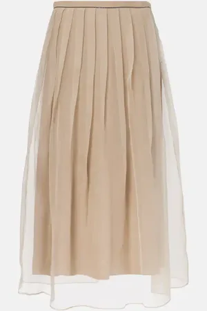 Brunello Cucinelli Jupe midi en soie