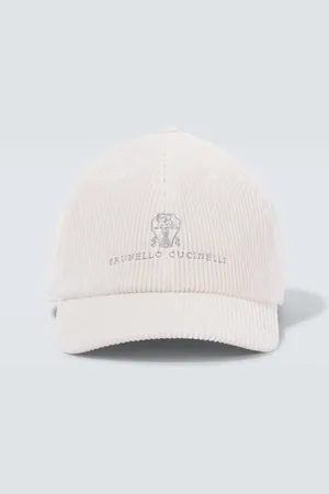 Brunello Cucinelli Casquette en velours côtelé à logo