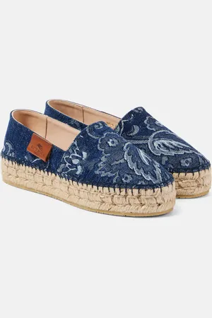 Etro Espadrilles à plateforme en denim