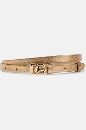 Dolce & Gabbana Ceinture DG de 10 mm en cuir métallisé