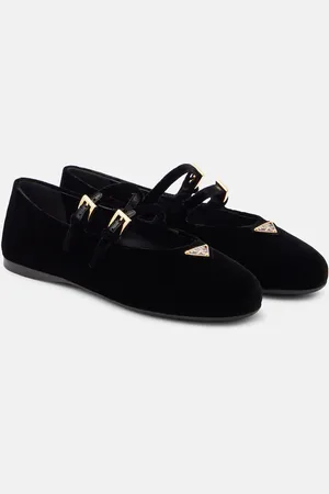 Prada Ballerines Mary Jane en velours