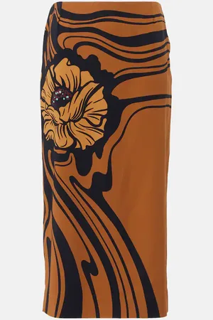 La DoubleJ Jupe crayon imprimée en satin