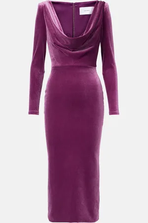 ALEX PERRY Robe midi en velours