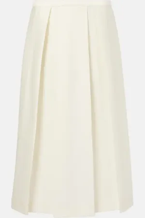 Totême Jupe midi Twinflower en laine et soie