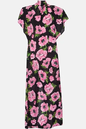 Stella McCartney Robe longue imprimée en soie à fleurs