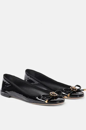 VERSACE Ballerines Opera en cuir verni