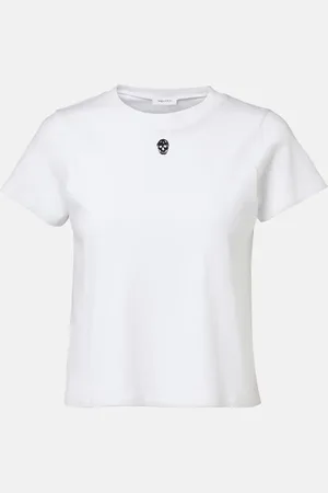 Alexander McQueen T-shirt raccourci Skull en coton