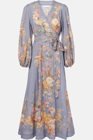 ZIMMERMANN Robe portefeuille Tallow en coton à fleurs