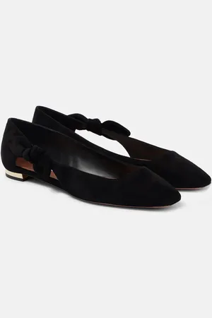 Aquazzura Ballerines Very Bow Tie en daim