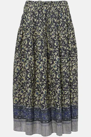 ULLA JOHNSON Jupe midi Avia en coton mélangé