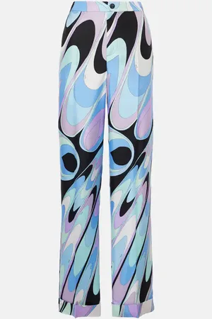 Puccini Pantalon ample imprimé en soie