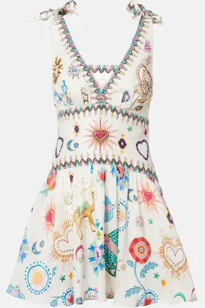 Camilla Robe brodée en lin et soie