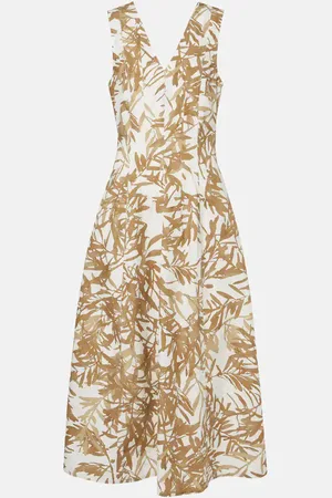 Brunello Cucinelli Robe midi imprimée en coton