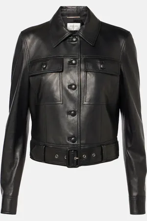 Saint Laurent Veste raccourcie en cuir