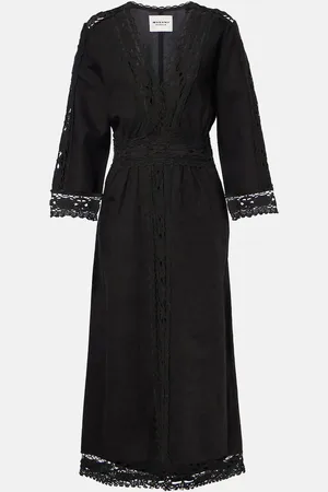 Marant Etoile Robe midi Veona en lin et coton