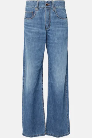 Brunello Cucinelli Jean droit à taille mi-haute