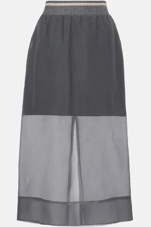 Brunello Cucinelli Jupe midi en soie