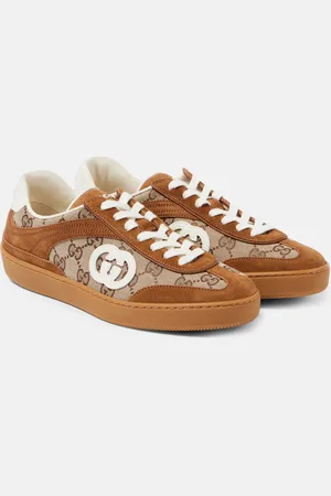 Gucci Baskets Interlocking G en toile GG et daim